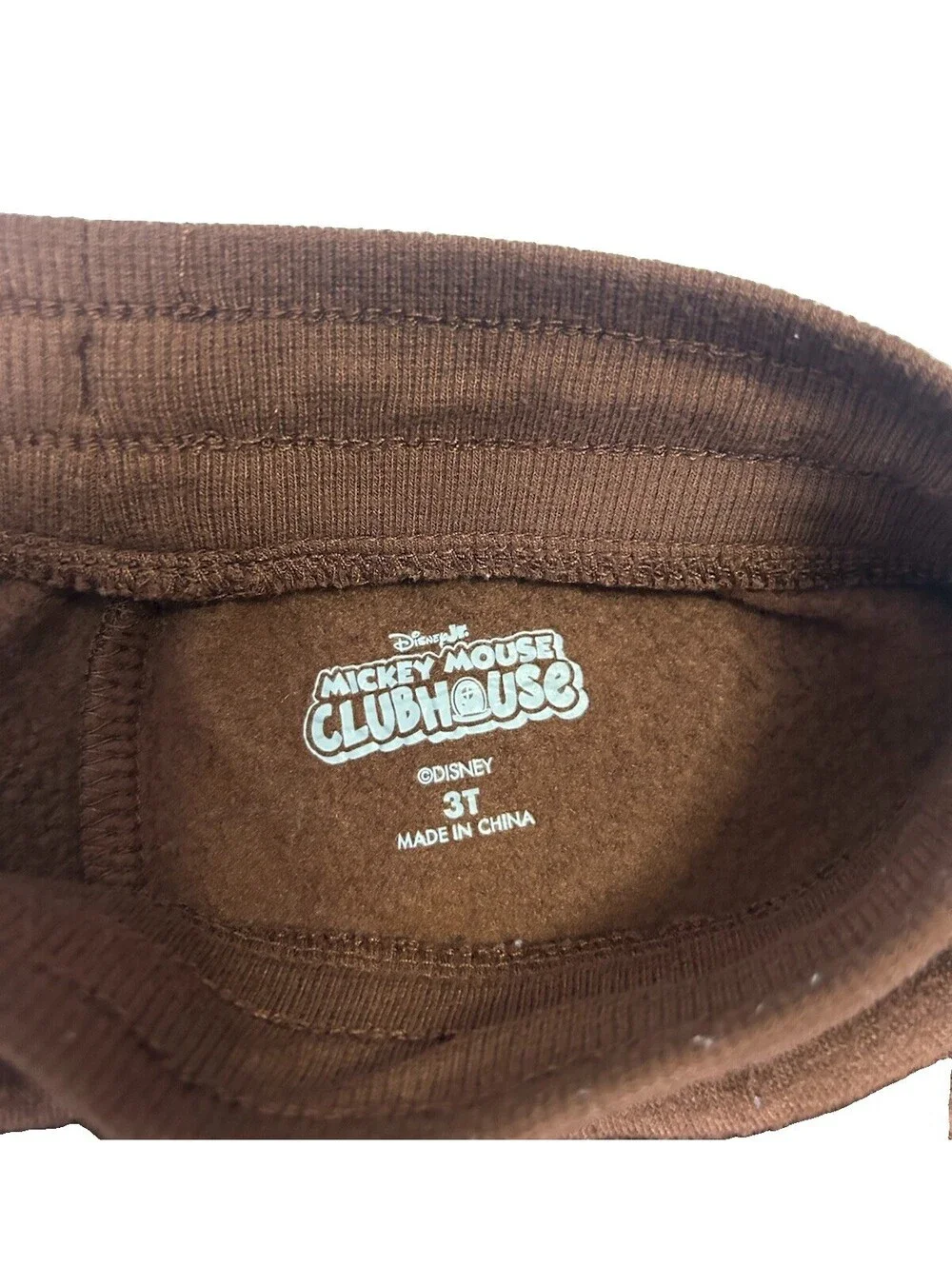 Disney Mickey & Friends Toddler Boys Brown Fleece Cargo Jogger Pants Size 3T